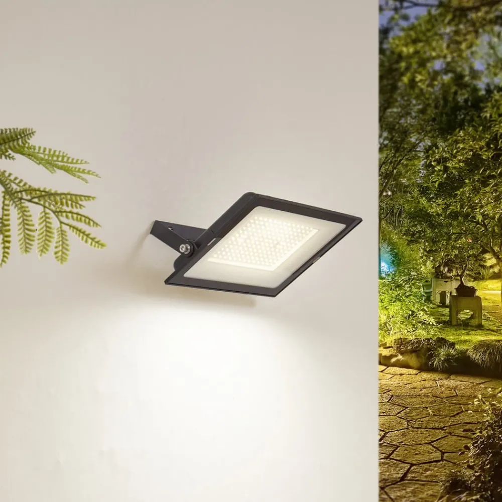 Udendørs Spot|Væglamper ^ PRIOS udendørs LED-spot Maikel, 150W, 12000lm, metal