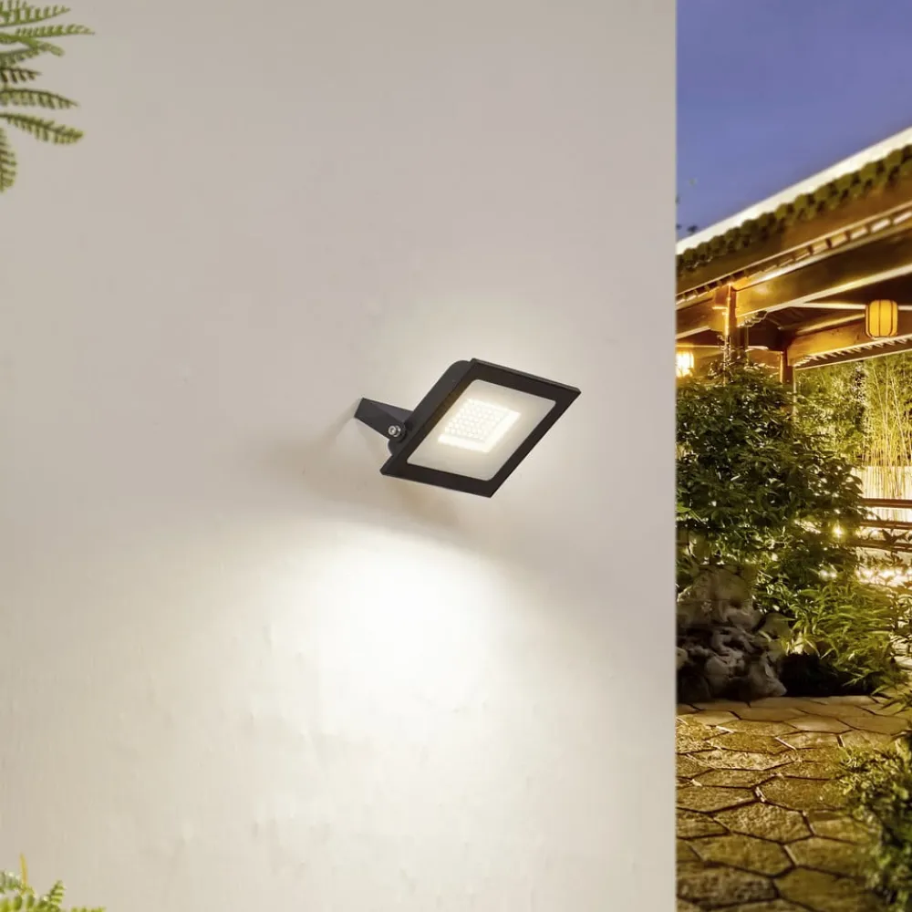 Terrassebelysning|Udendørs Spot ^ PRIOS udendørs LED-spot Maikel, 50W, 4000lm, metal