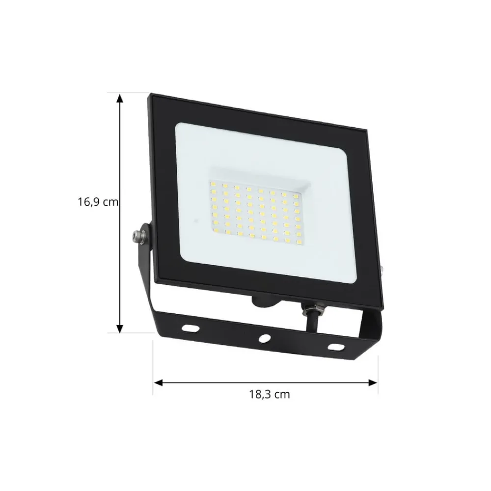 Terrassebelysning|Udendørs Spot ^ PRIOS udendørs LED-spot Maikel, 50W, 4000lm, metal