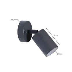 Terrassebelysning|Væglamper ^ PRIOS udendørs vægspot Tulimar, højde 15 cm, bevægelig, aluminium