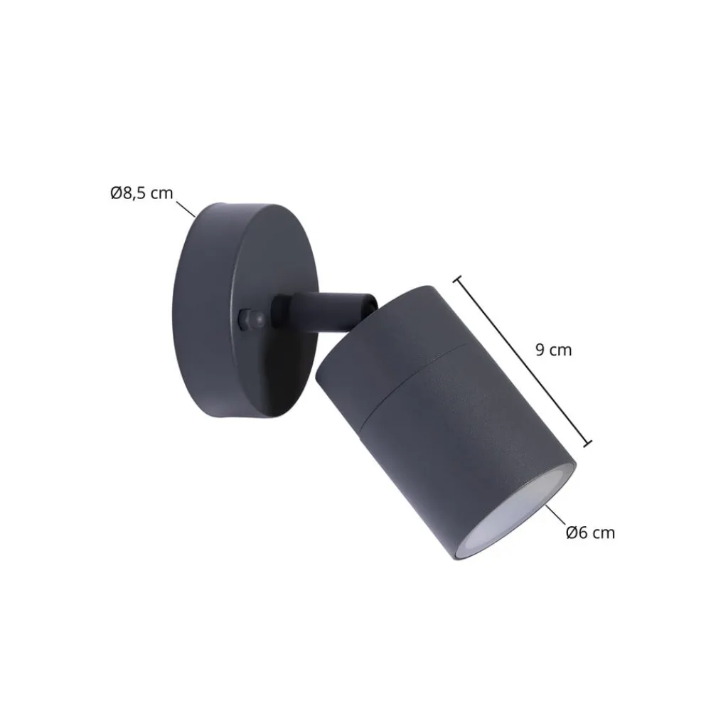 Terrassebelysning|Væglamper ^ PRIOS udendørs vægspot Tulimar, højde 15 cm, bevægelig, aluminium