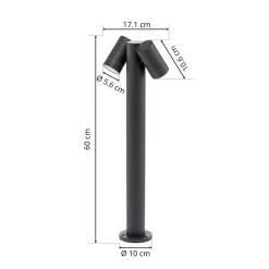 PRIOS Terrassebelysning|Gadebelysning > vejlampe Tulimar, 2 lyskilder, 60 cm, metal, IP65