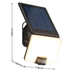 Solcelle Lampe Med Sensor|Væglampe Med Sensor ^ PRIOS Yahir LED-solcellevægspot, sensor, sort