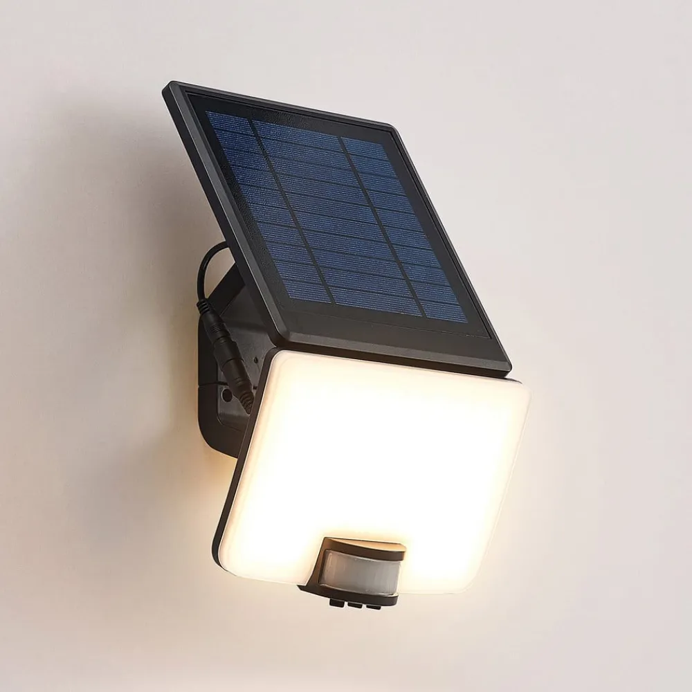 Solcelle Lampe Med Sensor|Væglampe Med Sensor ^ PRIOS Yahir LED-solcellevægspot, sensor, sort