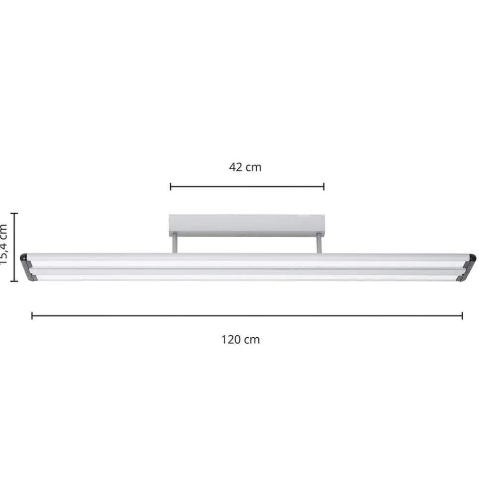 PRIOS Arbejdsrum/Kontor > Yuela LED-loftlampe, DALI, 120 cm, hvid