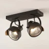 Loftlamper|Loftlamper ^ Lindby Projektør-loftspot Henega, sort med 2 lyskilder