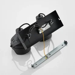 Loftlamper|Loftlamper ^ Lindby Projektør-loftspot Henega, sort med 2 lyskilder