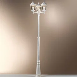 ORION Lygtepæle > Puchberg lygtepæl 3 lyskilder, 255 cm, hvid-guld