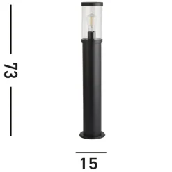Searchlight Gadebelysning > Pullert, IP44, sort, højde 73 cm, metal