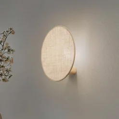 TK Lighting Væglamper > Pulse væglampe, jute-skærm, naturbrun, Ø 30 cm