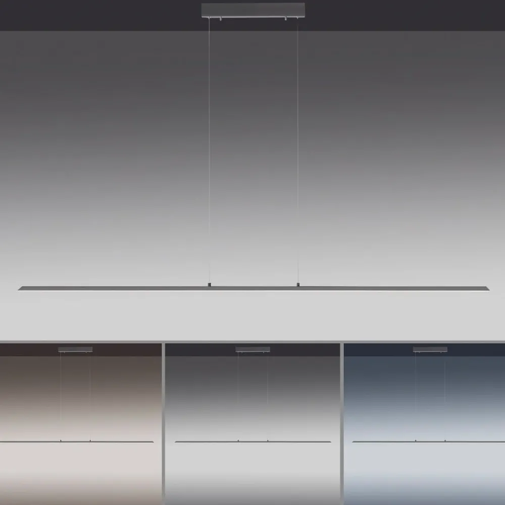 PURE Pendellamper > LED hængelampe Lite, antracit, 160 cm, CCT, dæmpbar