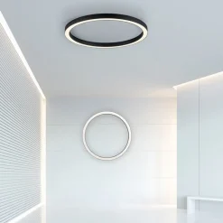 Loftlamper|Loftlamper ^ PURE LED-loftlampe Lines, Ø 70 cm, antracit, CCT, fjernbetjening