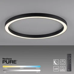 Loftlamper|Loftlamper ^ PURE LED-loftlampe Lines, Ø 70 cm, antracit, CCT, fjernbetjening