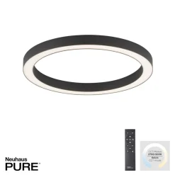 Loftlamper ^ PURE LED-loftlampe Lines, Ø 50 cm, antracit, CCT, fjernbetjening