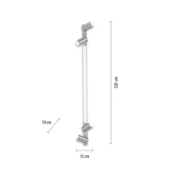 PURE Loftlamper > LED-loftlampe Lines, 120 cm, sølv, fjernbetjening