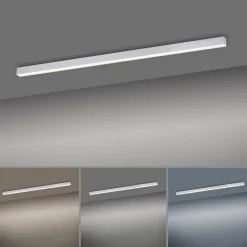 PURE Loftlamper|Loftlamper > LED-loftlampe Lines, 110 cm, sølv, CCT, fjernbetjening
