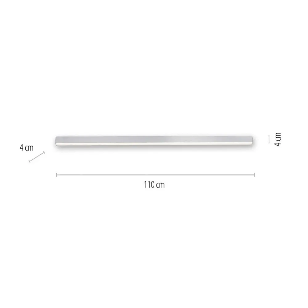 PURE Loftlamper|Loftlamper > LED-loftlampe Lines, 110 cm, sølv, CCT, fjernbetjening
