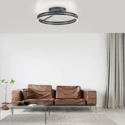 Loftlamper ^ PURE LED-loftlampe Loop, grå, metal, Ø 60 cm, CCT