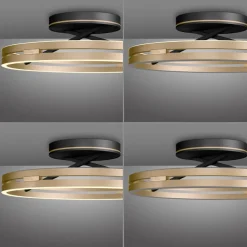 Loftlamper ^ PURE LED-loftlampe Loop messing/sort metal Ø 60 cm CCT