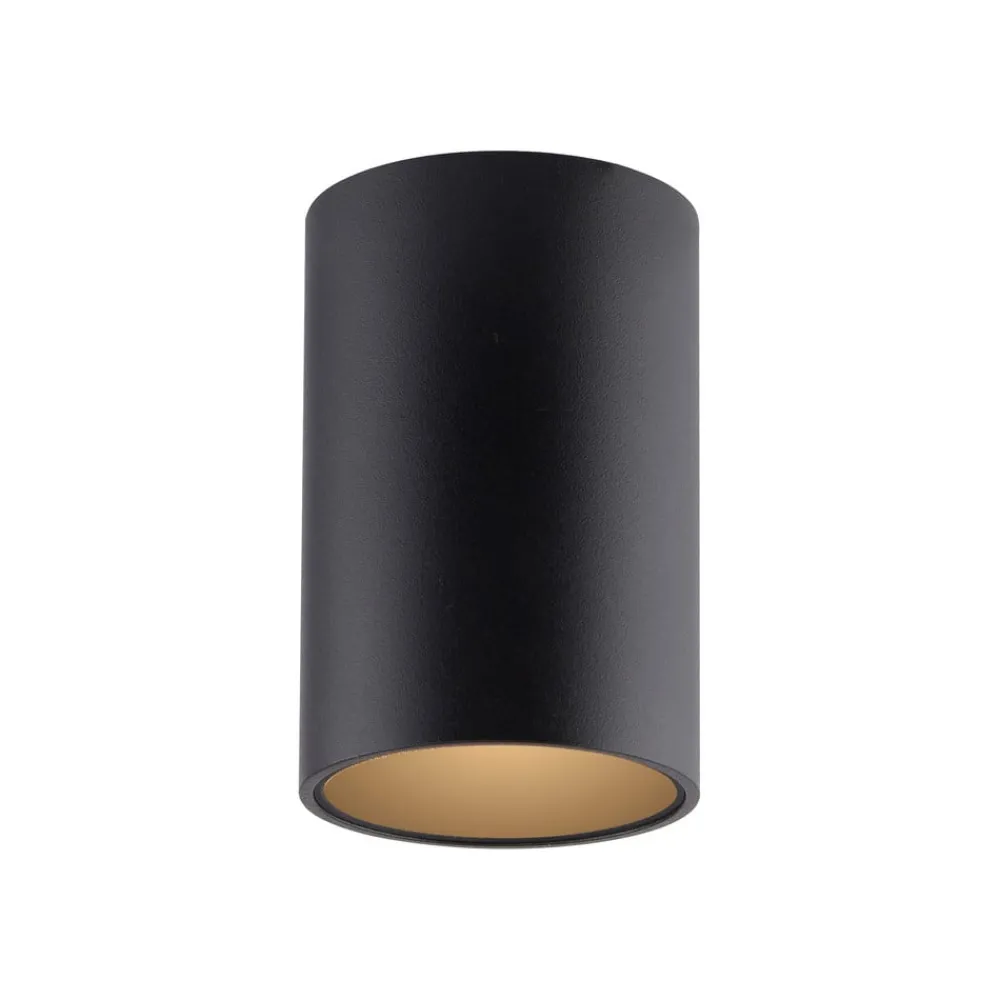 Loftlamper ^ PURE LED-loftlampe til badeværelset Point, sort Ø 6 cm, metal, IP44