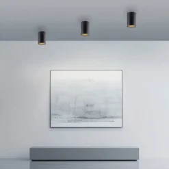 Loftlamper ^ PURE LED-loftlampe til badeværelset Point, sort Ø 6 cm, metal, IP44