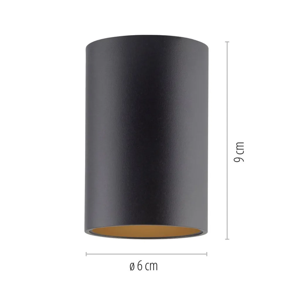 Loftlamper ^ PURE LED-loftlampe til badeværelset Point, sort Ø 6 cm, metal, IP44