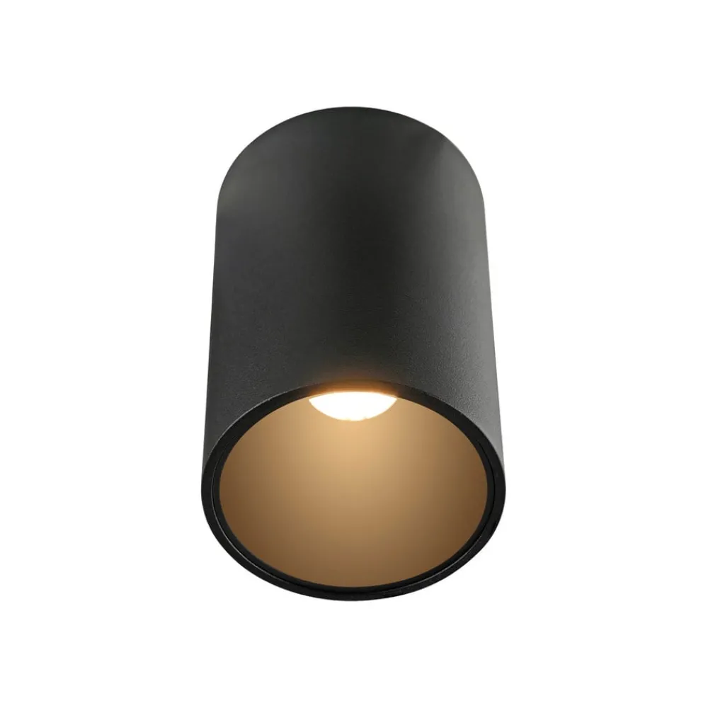 Loftlamper ^ PURE LED-loftlampe til badeværelset Point, sort Ø 6 cm, metal, IP44