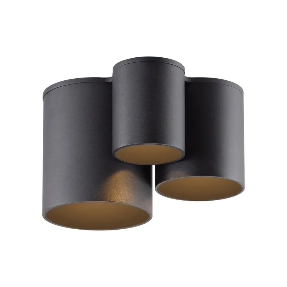 PURE Loftlamper > LED-loftlampe til badeværelset Point, sort, længde 18 cm, 3 lyskilder