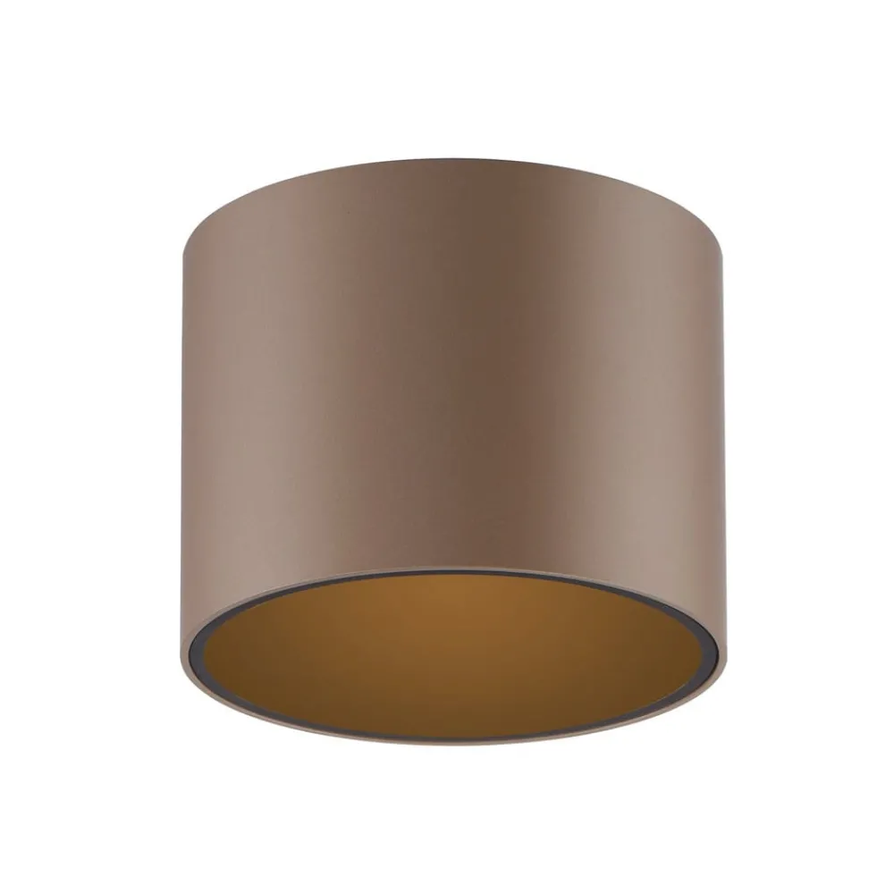 PURE Loftlamper > LED-loftlampe til badeværelset Point, bronzefarvet, Ø 18 cm, IP44