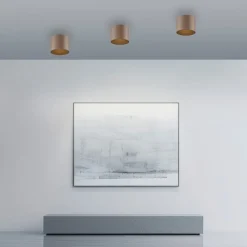 PURE Loftlamper > LED-loftlampe til badeværelset Point, bronzefarvet, Ø 18 cm, IP44