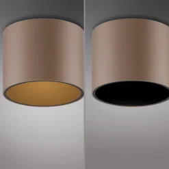 PURE Loftlamper > LED-loftlampe til badeværelset Point, bronzefarvet, Ø 18 cm, IP44