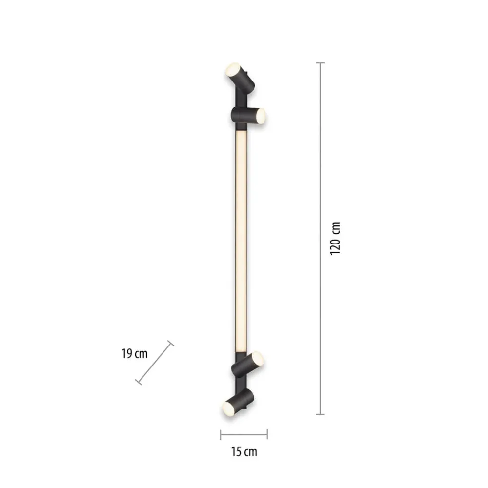PURE Loftlamper > LED-loftslampe Lines, 120 cm, antracit, fjernbetjening