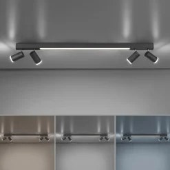 PURE Loftlamper > LED-loftslampe Lines, 120 cm, antracit, fjernbetjening