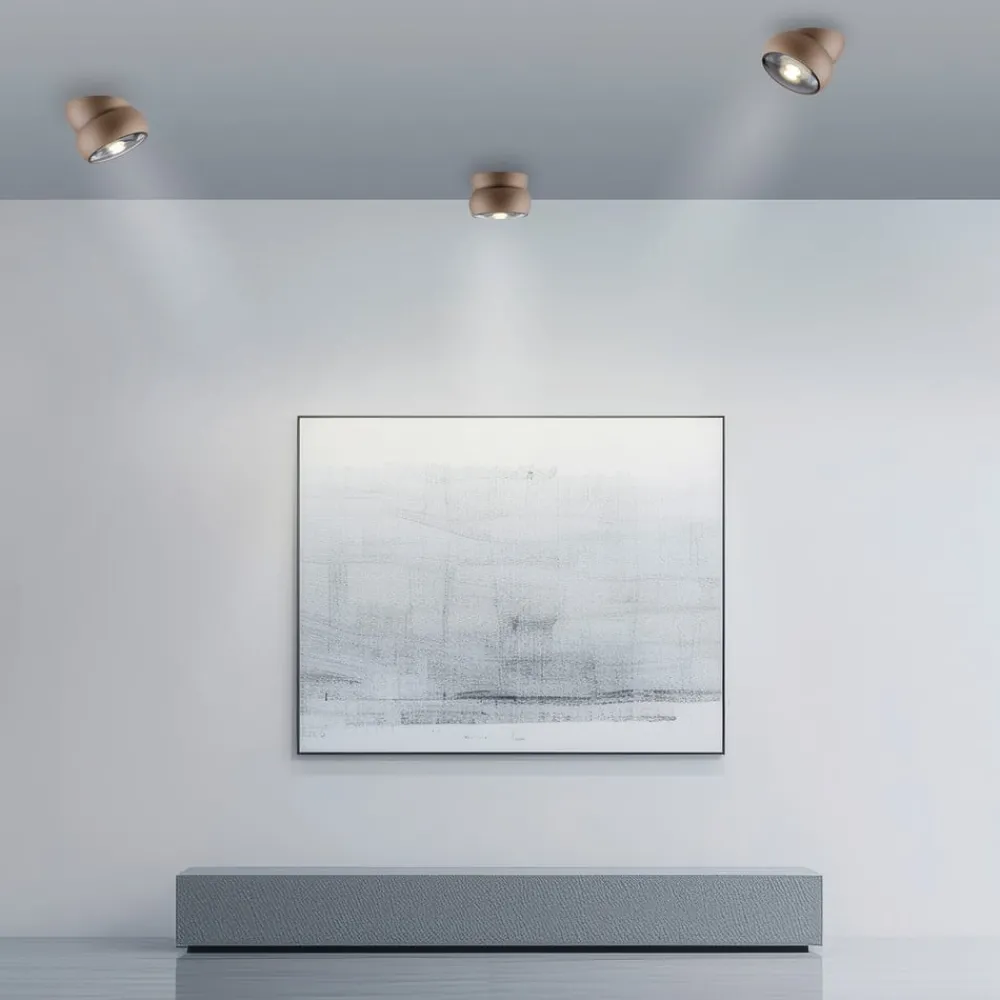 PURE Loftlamper|Spotlights > LED-loftspot Move, Ø 12 cm, bronzefarvet, metal/glas
