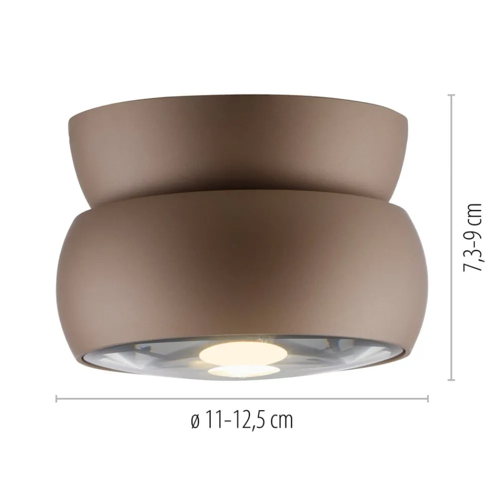 PURE Loftlamper|Spotlights > LED-loftspot Move, Ø 12 cm, bronzefarvet, metal/glas