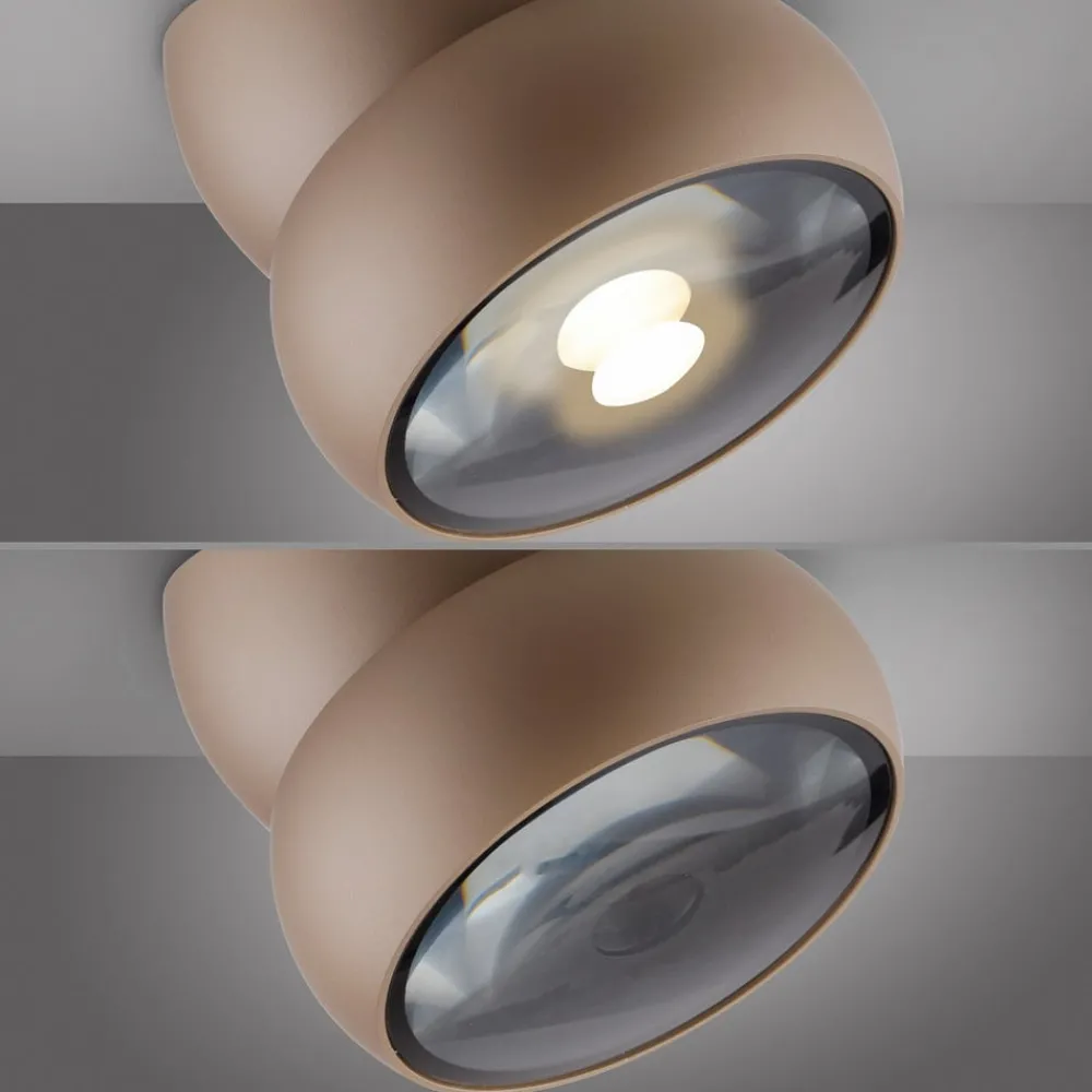 PURE Loftlamper|Spotlights > LED-loftspot Move, Ø 12 cm, bronzefarvet, metal/glas