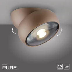 PURE Loftlamper|Spotlights > LED-loftspot Move, Ø 12 cm, bronzefarvet, metal/glas
