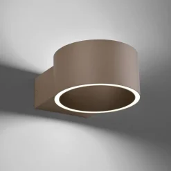 PURE Væglamper|Væglamper > LED-væglampe Clipse, bronzefarvet, aluminium Ø 15 cm