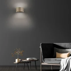 PURE Væglamper|Væglamper > LED-væglampe Clipse, bronzefarvet, aluminium Ø 15 cm