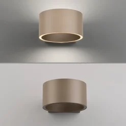 PURE Væglamper|Væglamper > LED-væglampe Clipse, bronzefarvet, aluminium Ø 15 cm