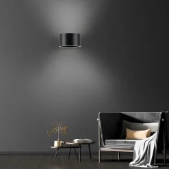 PURE Væglamper > LED-væglampe Clipse, grå, aluminium, Ø 15 cm