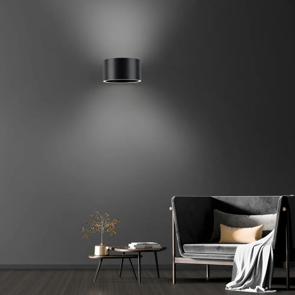 PURE Væglamper > LED-væglampe Clipse, grå, aluminium, Ø 15 cm
