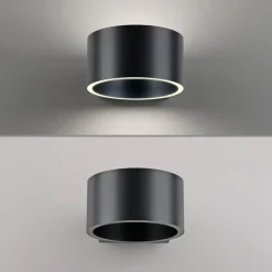 PURE Væglamper > LED-væglampe Clipse, grå, aluminium, Ø 15 cm