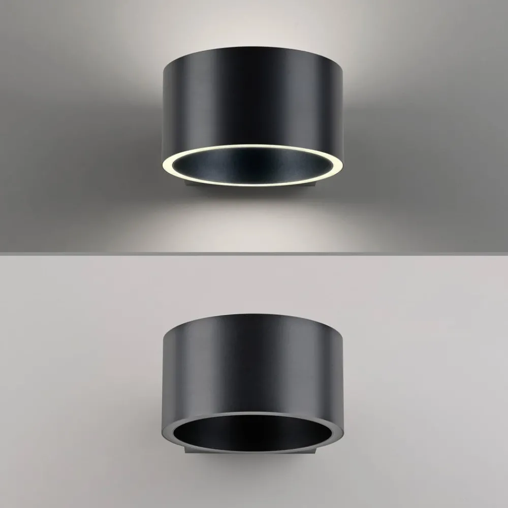 PURE Væglamper > LED-væglampe Clipse, grå, aluminium, Ø 15 cm