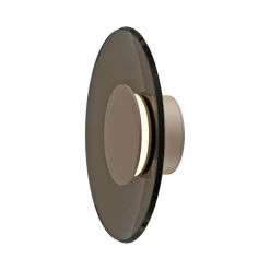 Væglamper|Væglamper ^ PURE LED-væglampe Moon, bronze, Ø 32 cm, glas/aluminium