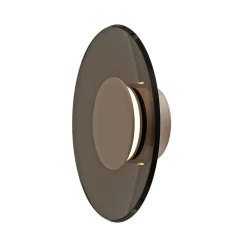 Væglamper|Væglamper ^ PURE LED-væglampe Moon, bronze, Ø 32 cm, glas/aluminium