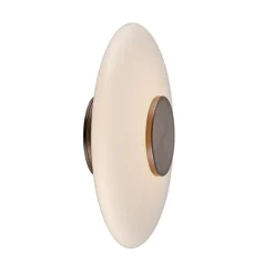 Væglamper ^ PURE LED-væglampe Vitrum, brun/opalglas/aluminium Ø 22 cm