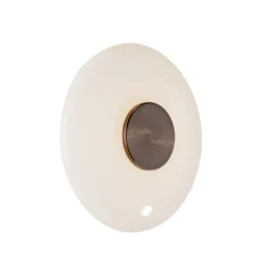 Væglamper ^ PURE LED-væglampe Vitrum, brun/opalglas/aluminium Ø 22 cm