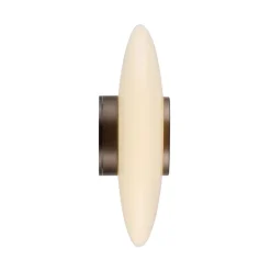 Væglamper ^ PURE LED-væglampe Vitrum, brun/opalglas/aluminium Ø 22 cm