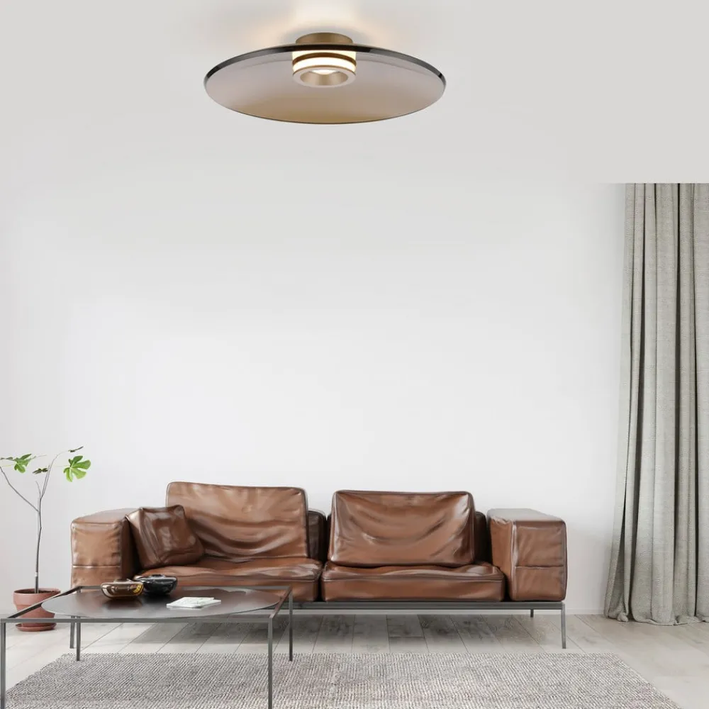 PURE Loftlamper|Loftlamper > loftlampe Moon, bronze, Ø 50 cm, glas/aluminium